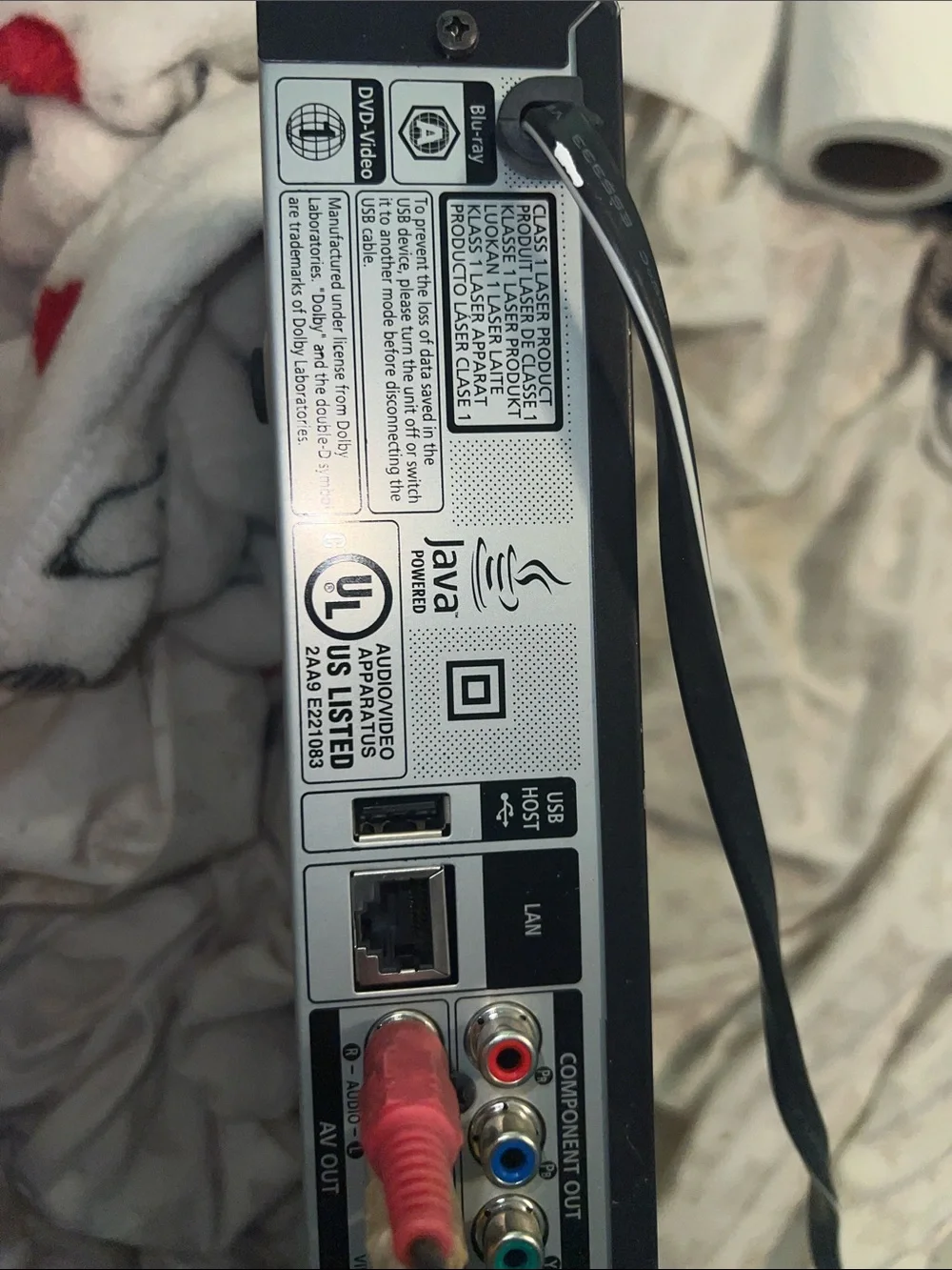 Samsung Blu-ray Player in Black with Blue Accents